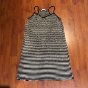 Navy strip one piece